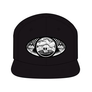 Stipple Skull Snapback Hat