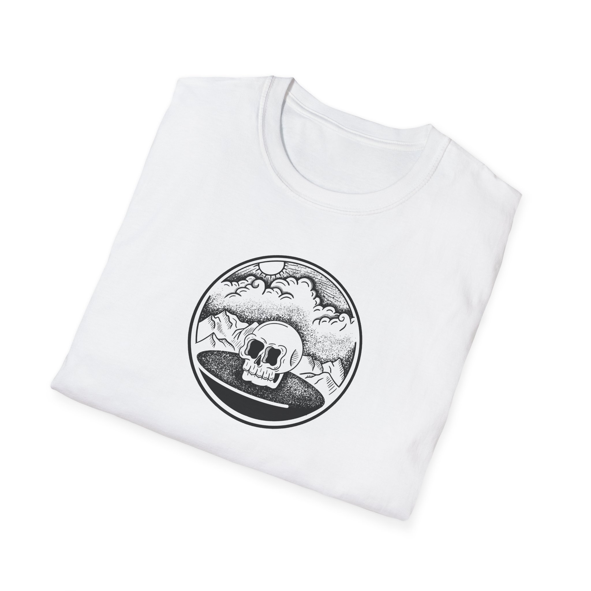 Stipple Art Skull T-Shirt - Image 5