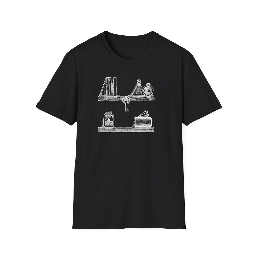 Stipple Art Wizards Shelves T-Shirt