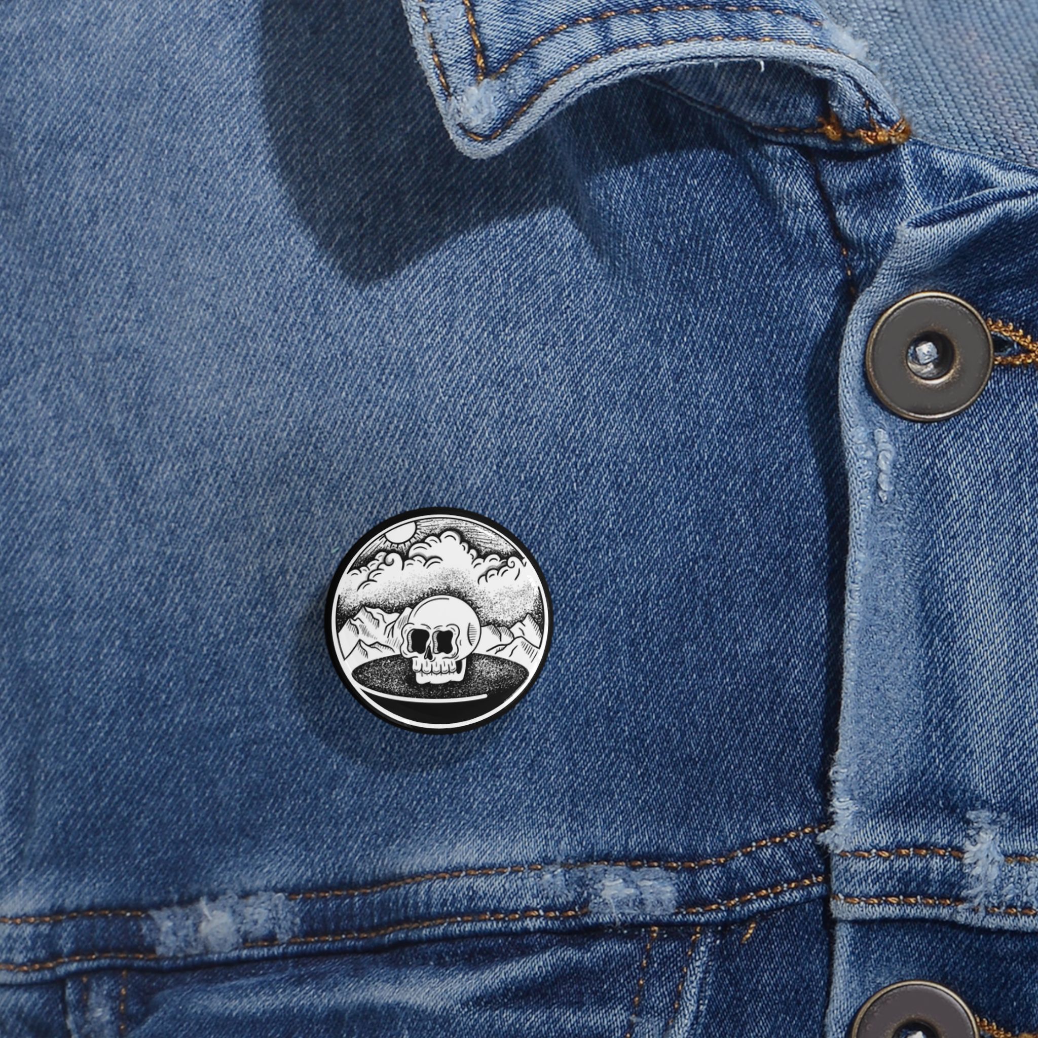 Stipple Art Skull pins