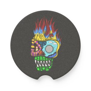 Colour Skull Soapstone Car Coaster