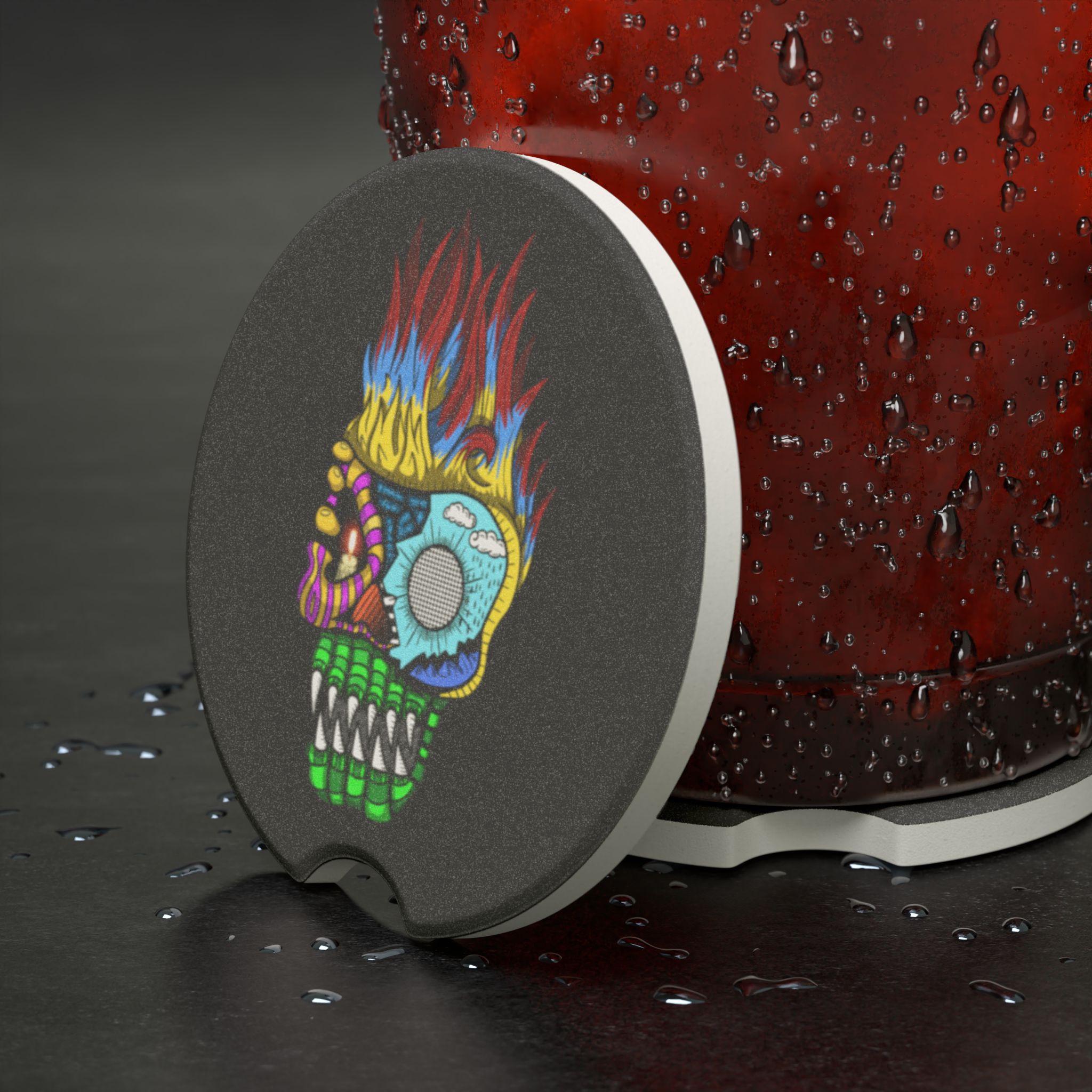 Colour Skull Soapstone Car Coaster - Image 4
