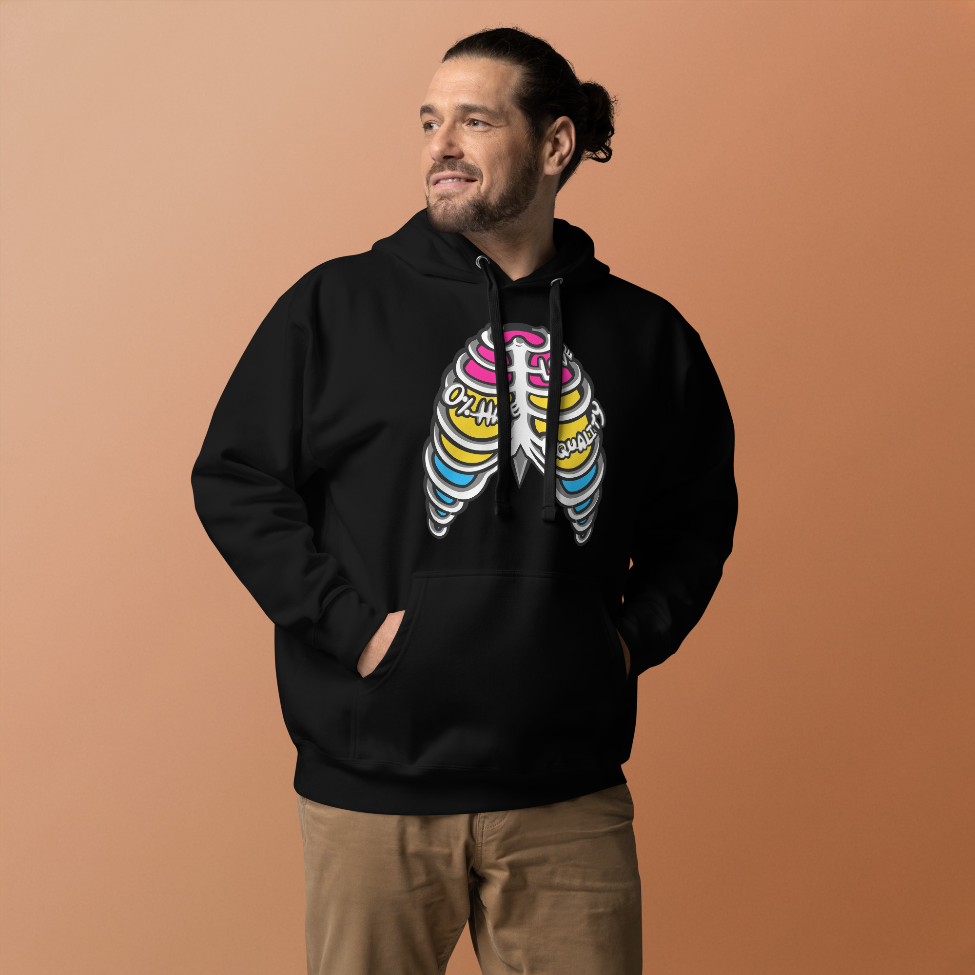 Pansexual Pride Ribcage Unisex Hoodie - Image 3