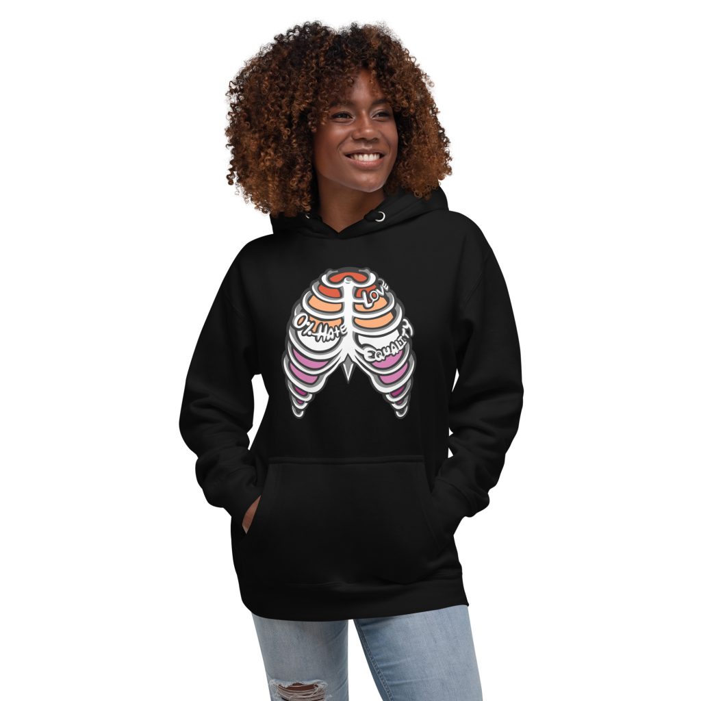 Lesbian Pride Ribcage Unisex Hoodie