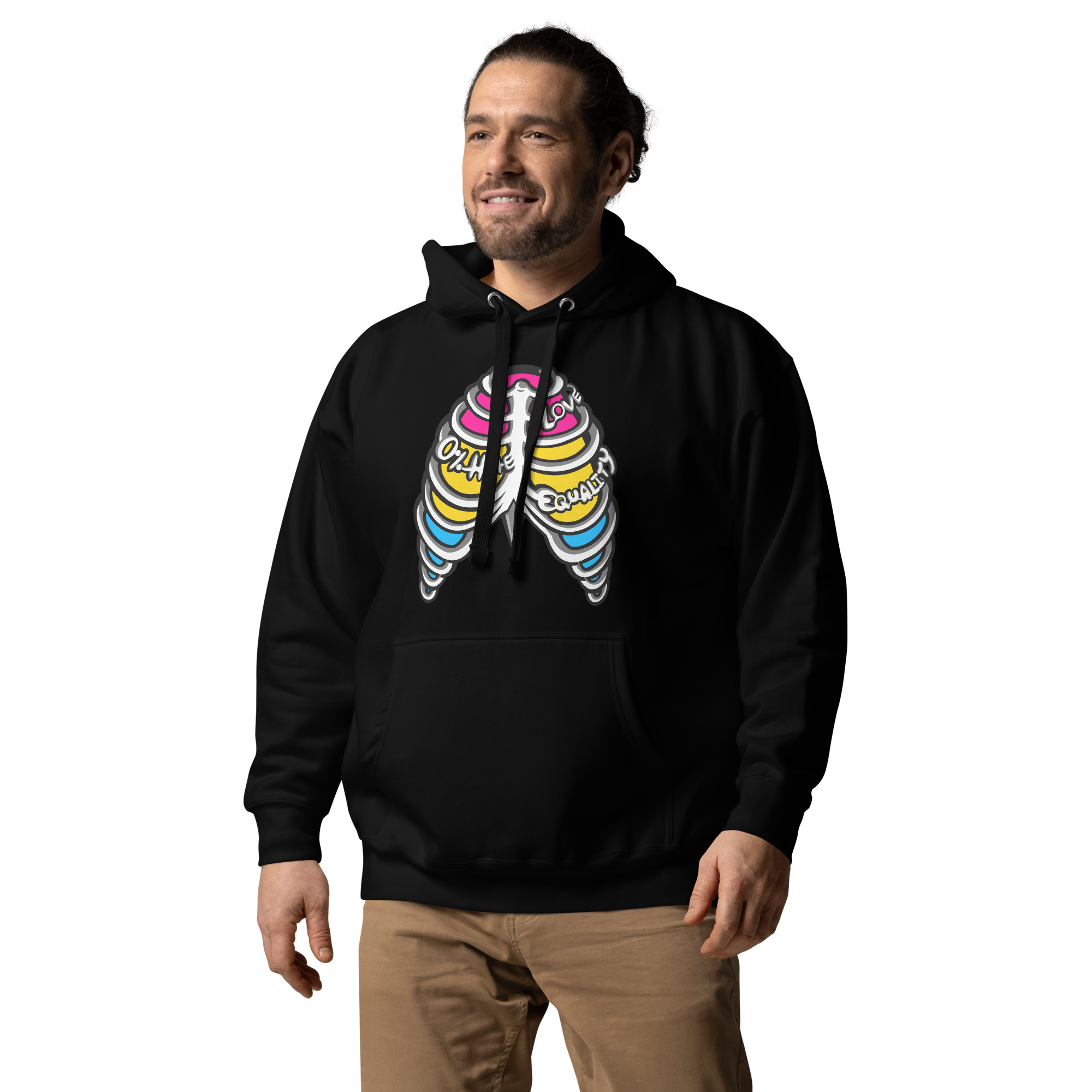 Pansexual Pride Ribcage Unisex Hoodie - Image 2