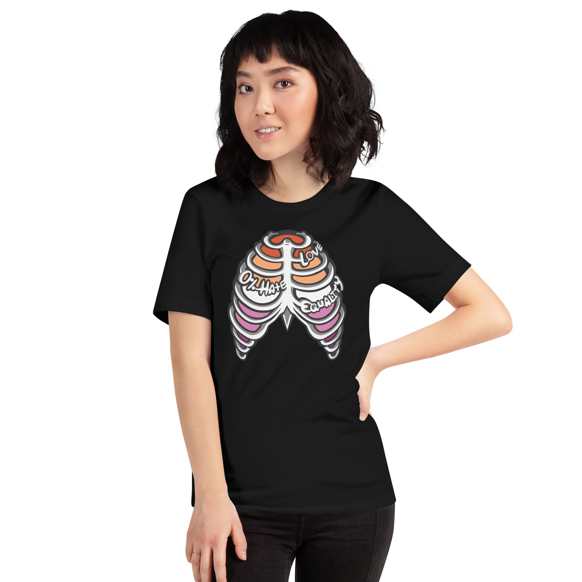 Lesbian Pride Ribcage Unisex t-shirt