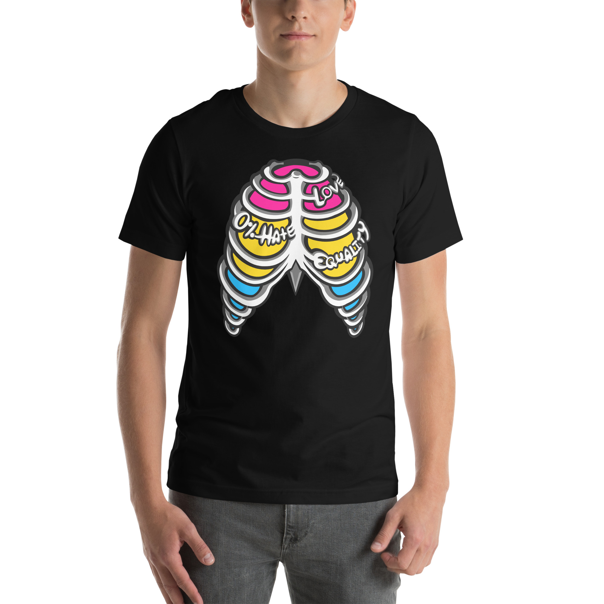 Pansexual Pride Ribcage Unisex t-shirt