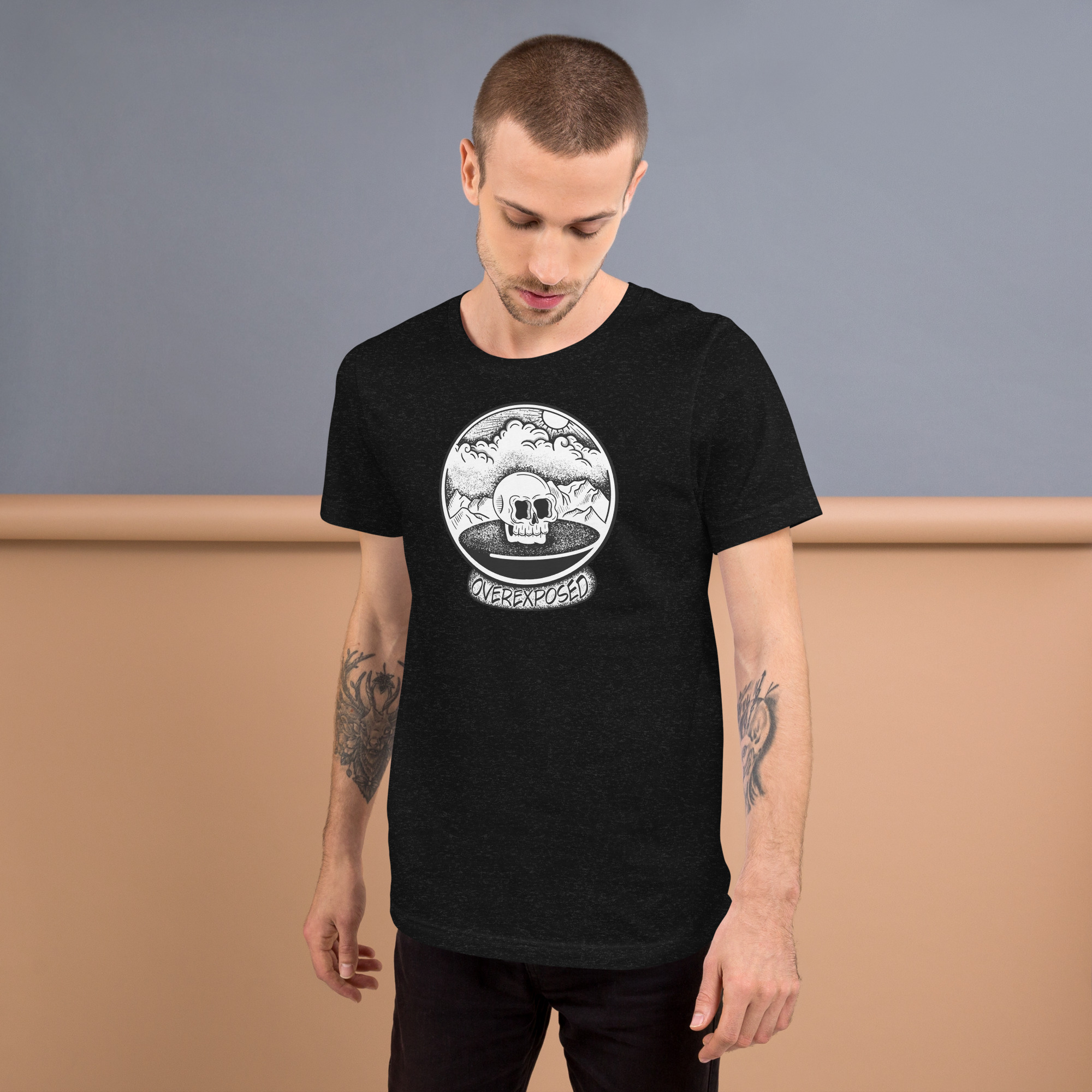 Overexposed Stipple Skull t-shirt