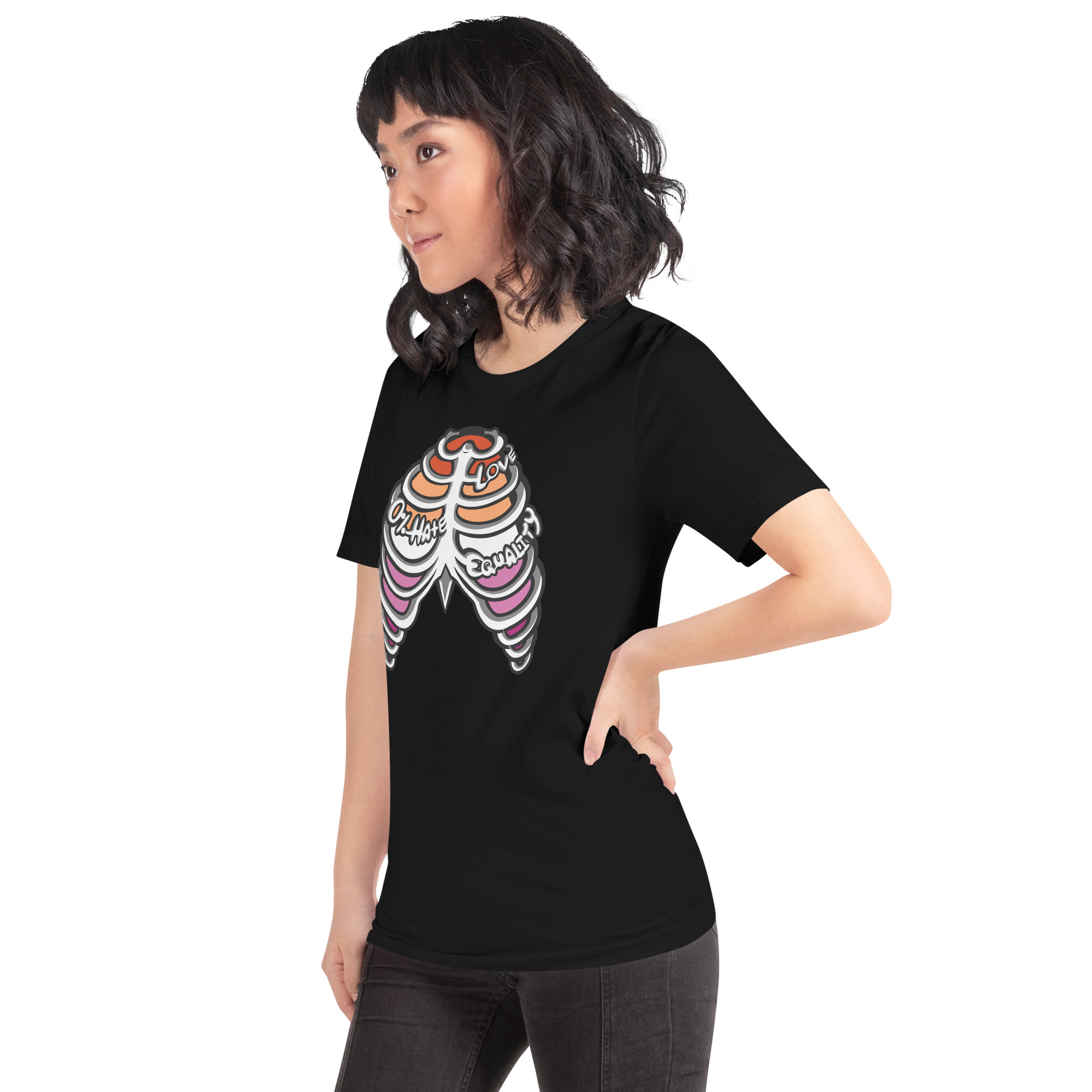 Lesbian Pride Ribcage Unisex t-shirt - Image 3