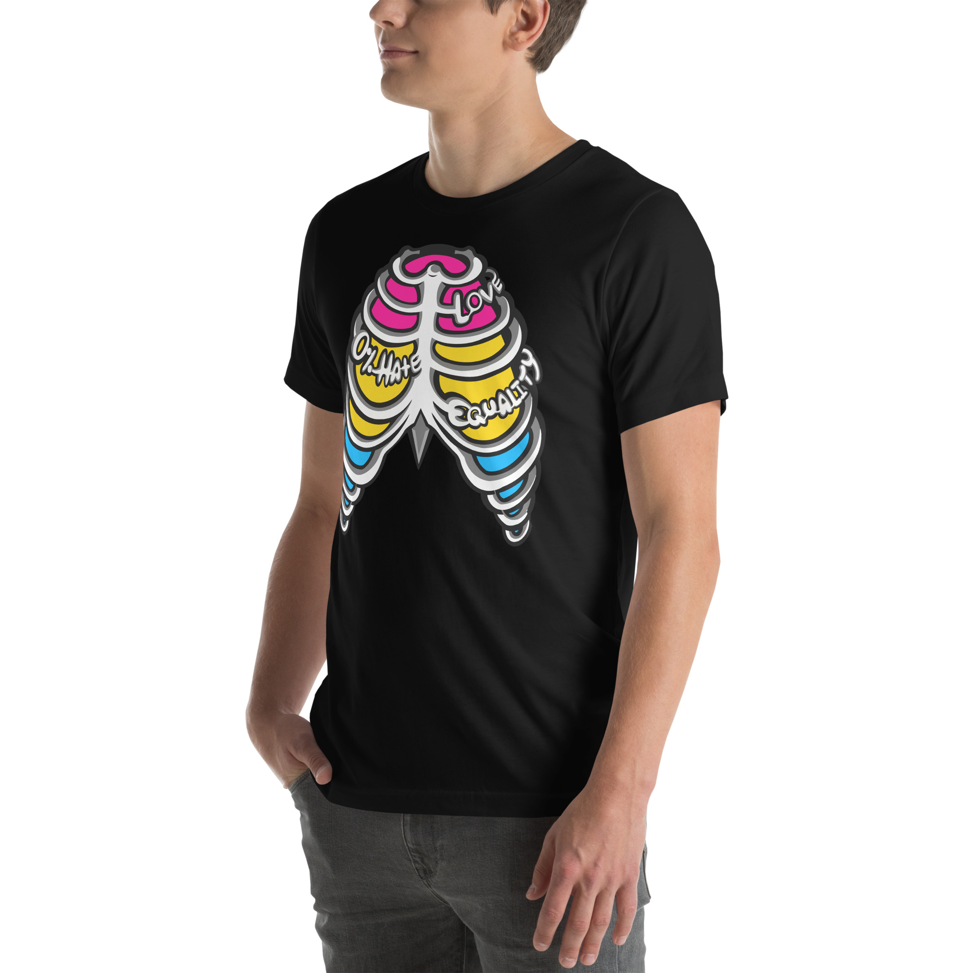 Pansexual Pride Ribcage Unisex t-shirt - Image 4