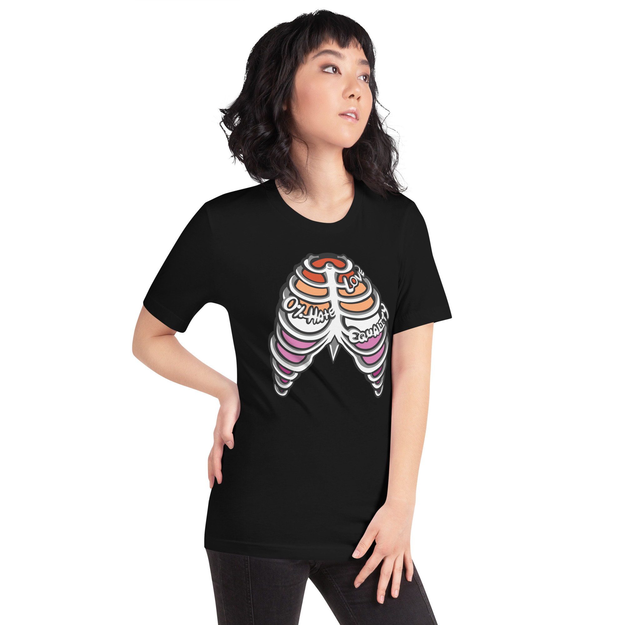 Lesbian Pride Ribcage Unisex t-shirt - Image 2
